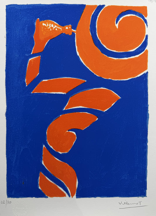 Orangina Girl (Blue background)