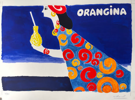 Orangina in cape (blue background)